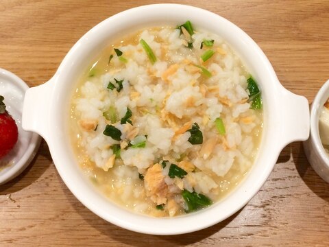 子供が体調不良の時に!鮭とほうれん草のおじや